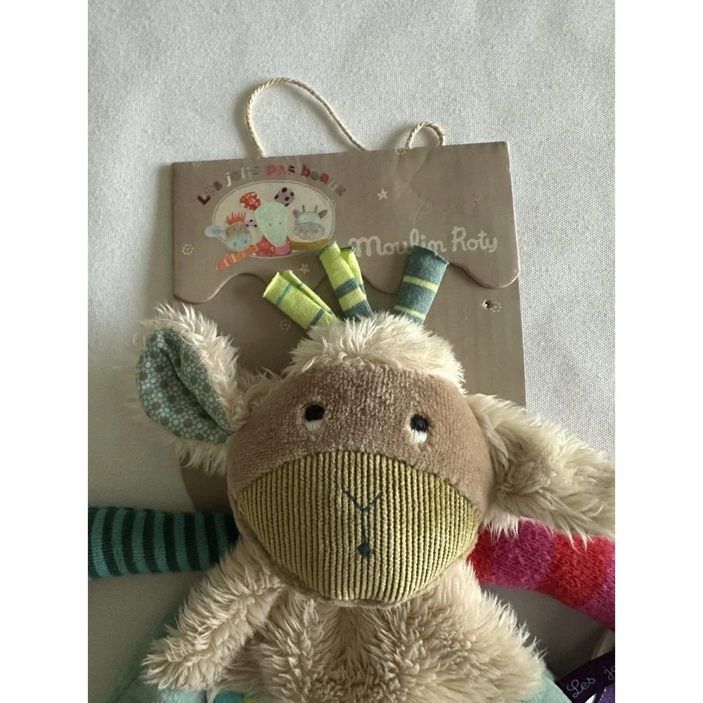 NWT Moulin Roty Lovey Security Plush Sheep Lamb Les Jolis Pas Beaux Baby Comfort
